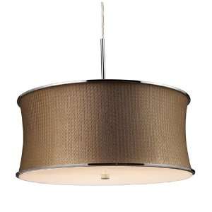 FABRIQUE 5 LIGHT DRUM PENDANT IN POLISHED CHROME AND BRONZE WEAVE 
