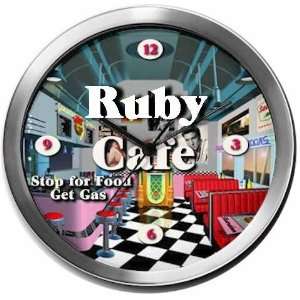  RUBY 14 Inch Cafe Metal Clock Quartz Movement Kitchen 