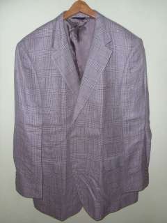 Brooks Brothers Beig Blue Wool Silk Linen Coat 44 L  