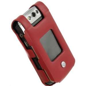  Noreve Red Leather BlackBerry Pearl Flip Case Electronics