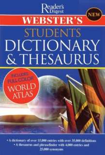   Websters Student Dictionary and Thesaurus by Reader 