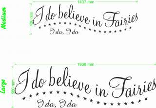 Do Believe In Fairies   Wall Quote Decal Art Sticker  