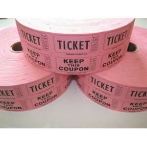 3 Rolls Pink 50 50 Raffle Tickets