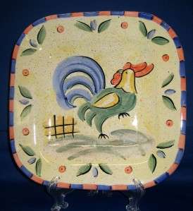 BELLA ROOSTER~SQUARE DINNER PLATE~NICE~6 AVAILABLE  