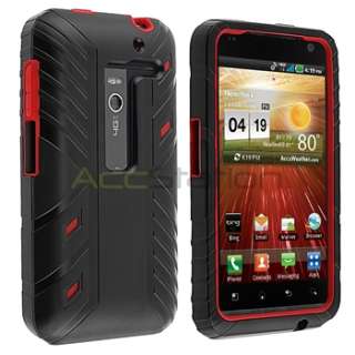  Red Hard/Silicone Impact Hybrid Skin Case Cover For LG Revolution 