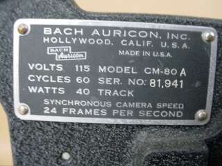Bach Auricon System 800 Professional 16mm Movie camera Nice  