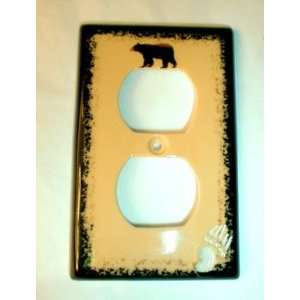  Black BEAR plugs OUTLET COVER lodge home decor