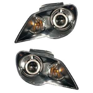   PACIFICA 07 08 PROJECTOR HEADLIGHT HALO BLACK CLEAR NEW Automotive