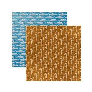   The Sea 12 by 12 Inch Double Sided Scrapbook Paper, Seahorse Brigade