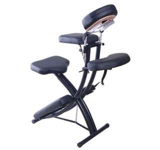 New Massage Chair 2 Foam Black Portable Foldable Metal SPA With Carry 