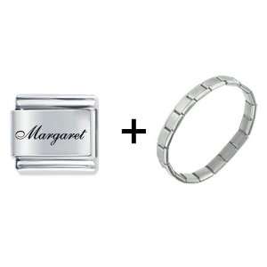    Edwardian Script Font Name Margaret Italian Charm Pugster Jewelry