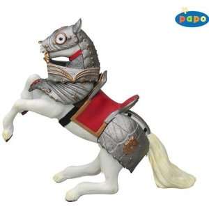  Papo 39250 Reared Up Armored Horse Red Toys & Games