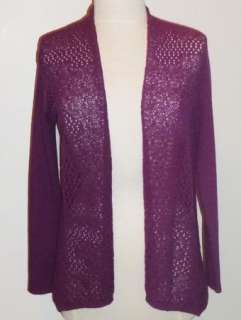   FISHER PS Washable Wool Shaped Cardigan BERRY Light, Lacy $278  