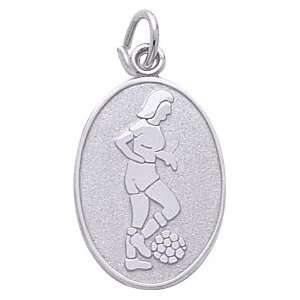  Rembrandt Charms Female Soccer Player Charm, Sterling 