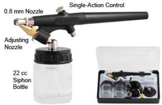 New 3 Airbrush Kit 6 Primary Colors Air Compressor Dual Action Createx 