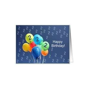  2nd Birthday Card colored balloons Card Toys & Games