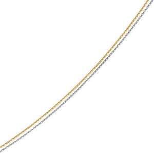  14K Two Tone Gold Three Strand Fancy Chain   18 inches 