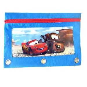  Cars Blue 3 binder Pencil Pouch Clothing Like Material   Cars Pencil 