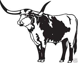 Western Texas Longhorn Rodeo Style Decal  