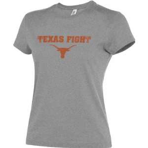  Texas Longhorns Womens Grey Texas Fight T Shirt Sports 