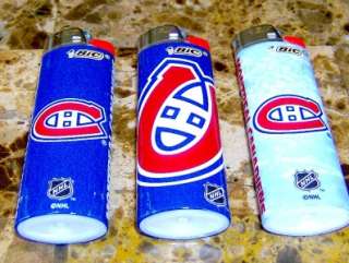 LOT OF 3 BIC MONTREAL CANADIENS FULL SIZE LIGHTERS NEW  