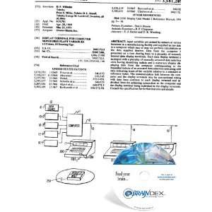  NEW Patent CD for DISPLAY TERMINAL FOR COMPUTER MONITORED 