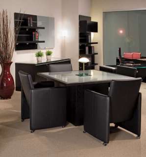 Wood Modern Glass Square Conference Table, #FR SYS C1  