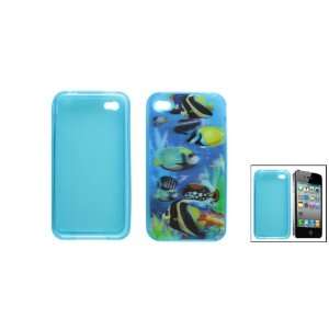  Gino Hard Plastic 3D Fishes Back Case Cover for iPhone 4 