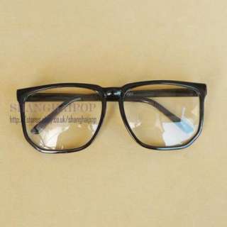 Black Clear Lens Glasses Big Large Frame Wayfarer Party Club Nerd 