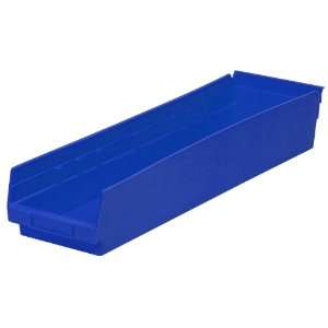   Inch Plastic Nesting Shelf Bin Box, Blue, Case of 6