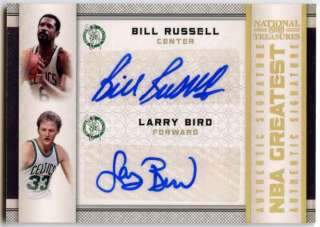 Bill Russell Larry Bird Cousy Havlicek 2010 Panini Treasures Signed 
