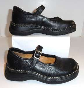 Born Womens Black Leather Mary Jane Loafers Size 6.5 M  