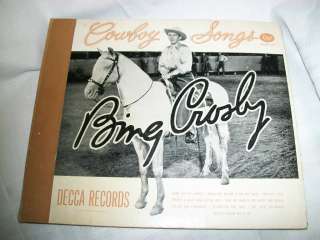 COWBOY SONGS, BING CROSBY, DECCA RECORDS, 4 PIECE SET, 1946, HOME ON 