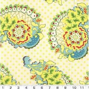  45 Wide Pop Garden Paisley Ivory By The Yard heather 