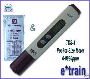 HM Digital TDS4 Pocket Meter TDS 4 Tester with Solution  