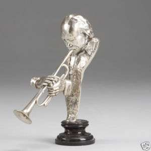 Bronze (Silver Plated) Trumpet Man Statue  
