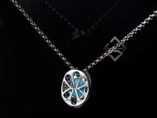 LeVian 18K WG Black White Diamonds Turquoise Necklace  