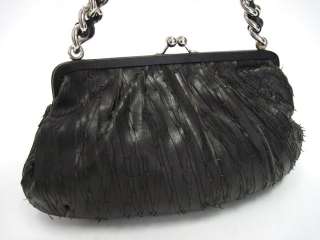 JANE AUGUST Lungarno Black Leather Chain Handbag  