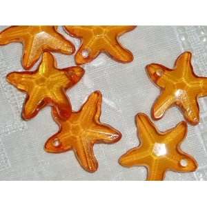  Faceted Orange Starfish Beach Boutique Beads Charms Arts 