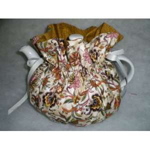   Print Tea Pot Cozy   Fits 6 Cup Teapot   Reversible 