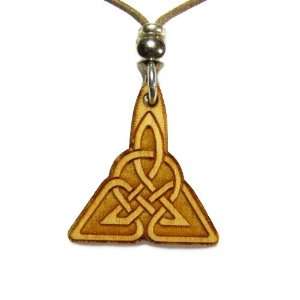   Alder Tree Celtic Knot Triangle Pendant on Adjustable Waxed Linen Cord