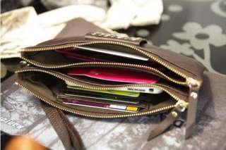Fashion Women Rivet Clutch Evening Bag Lady Punk Purse Wallet PU Wrist 