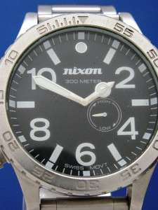 Mans Nixon 51 30 Tide Watch SS/ Black Dial   Huge 51mm (54426)  