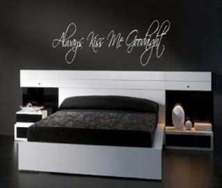 Always kiss me goodnight wall art decal 50 inches wide  