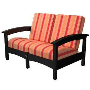  Trex Outdoor Rockport Club Settee in Charcoal Black with 