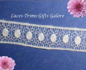 Yds 7/8 Vintage White Tatted Venise Lace Style R111V  