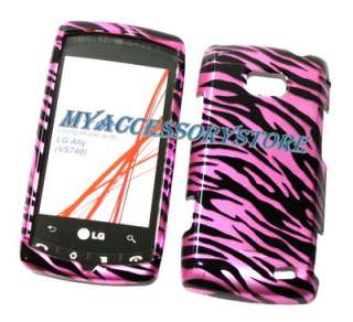 For Verizon LG Ally VS740 Zebra Pink Snap On Hard Phone Faceplate Case 