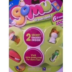 Gomu Series 1 Set of 6 Erasers (Clown Fish, Hamster, Slipper, Stapler 