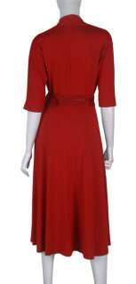 Talbots Belted Faux Wrap Dress Red 4P 16 Size  