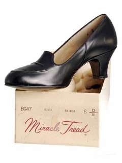 Vintage Black Skidoo Pumps Shoes NIB Late 1940s Size 6D  